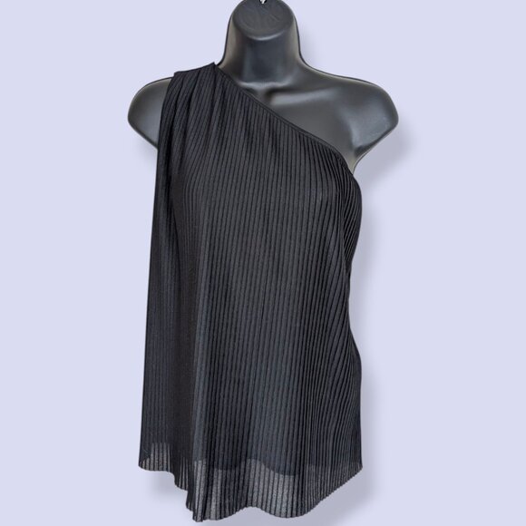 Armani Exchange Black One-Shoulder Flowy Top - Picture 1 of 9
